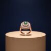 The Regal Emerald Sunburst HaloRose Gold Black Stone