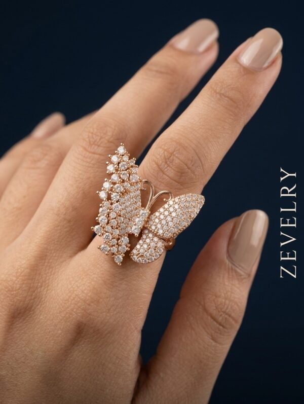 Zevelry Aurelia Butterfly Ring Model Wearing Zevelry-Aurelia-Butterfly-Ring-Model-Wearing