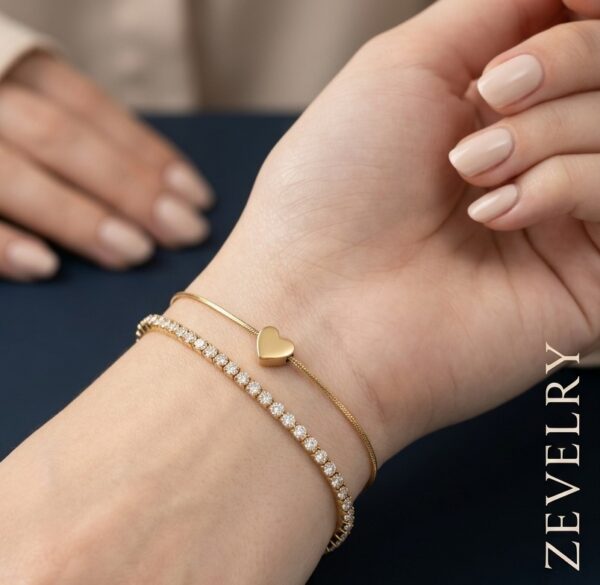 Zevelry Bella Heart Bracelet Model wearing Zevelry-Bella-Heart-Bracelet-Model-wearing
