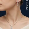 Zevelry Daisy Ocean Pendant Set Model wearing Zevelry-Daisy-Ocean-Pendant-Set-Model-wearing