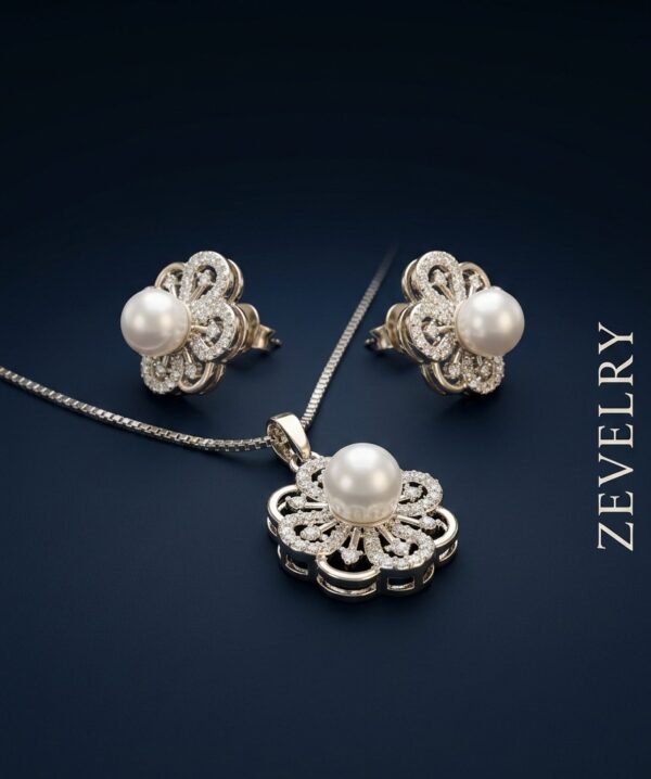 Zevelry Flora Pearl Pendant Set Close up Zevelry-Flora-Pearl-Pendant-Set-Close-up
