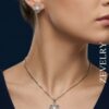 Zevelry Flora Pearl Pendant Set Model wearing Zevelry-Flora-Pearl-Pendant-Set-Model-wearing