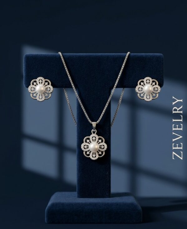 Zevelry Flora Pearl Pendant Set T stand Zevelry-Flora-Pearl-Pendant-Set-T-stand