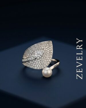 Zevelry Iris Pearl Statement Ring Ring Main Zevelry-Iris-Pearl-Statement-Ring-Ring-Main