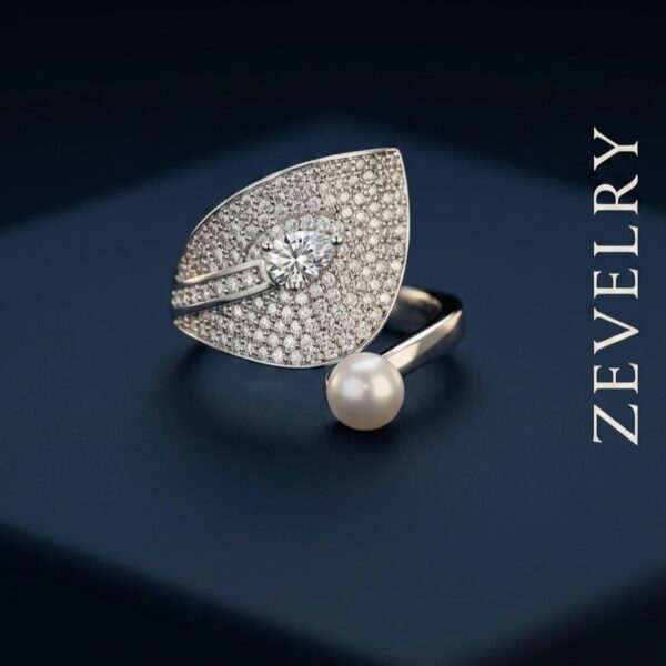 Zevelry Iris Pearl Statement Ring Ring Main Zevelry-Iris-Pearl-Statement-Ring-Ring-Main
