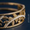 Zevelry Maya Leaf Bangle Bracelet Close Up Zevelry-Maya-Leaf-Bangle-Bracelet-Close-U