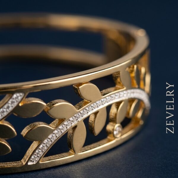 Zevelry Maya Leaf Bangle Bracelet Close Up Zevelry-Maya-Leaf-Bangle-Bracelet-Close-U