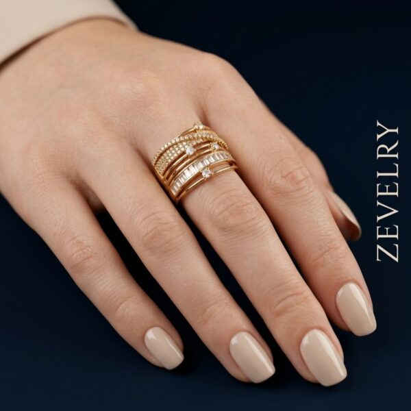 Zevelry Maya Multi-Layer Ring Model wearing Zevelry-Maya-Multi-Layer-Ring-Model-wearing