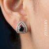 Zevelry Obsidian Grace Earrings Model wearing Zevelry-Obsidian-Grace-Earrings-Model-wearing.