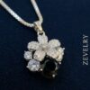 Zevelry Onyx Garden Silver Floral Pendant Set Close Up Zevelry-Onyx-Garden-Silver-Floral-Pendant-Set-Close-U