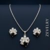 Zevelry Onyx Garden Silver Floral Pendant Set Main Zevelry-Onyx-Garden-Silver-Floral-Pendant-Set-Main