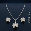 Zevelry Onyx Garden Silver Floral Pendant Set Main Zevelry-Onyx-Garden-Silver-Floral-Pendant-Set-Main