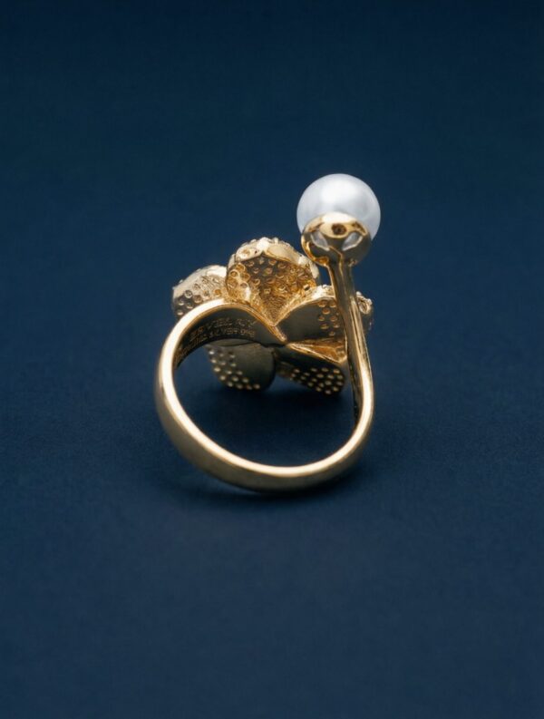 ZevelrySilver Pearl Cocktail Ring Gold Back ZevelrySilver-Pearl-Cocktail-Ring-Gold-Back