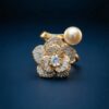 ZevelrySilver Pearl Cocktail Ring Gold Main 2 ZevelrySilver-Pearl-Cocktail-Ring-Gold-Back