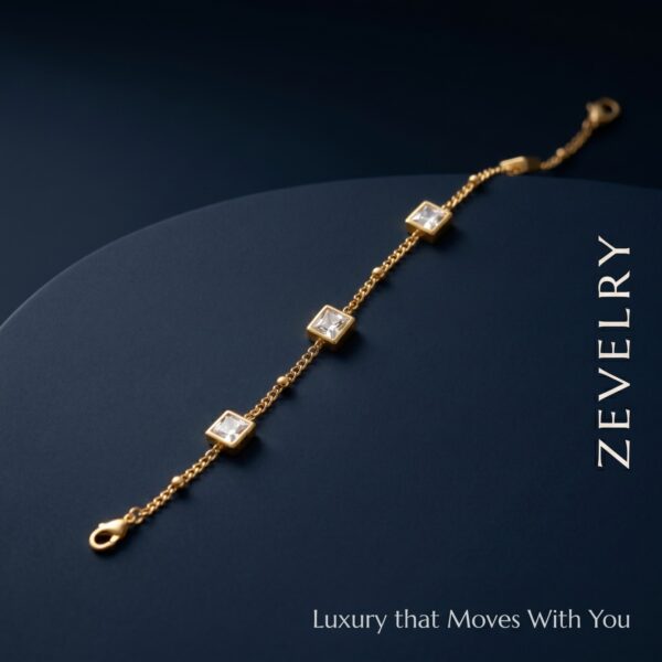 Gold Crystal Bracelet for Women Minimalist Luxury Bracelet ZEVELRY Main Gold Crystal Bracelet for Women Minimalist Luxury Bracelet ZEVELRY