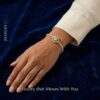 Luxury Gold Zircon Bracelet for Women Elegant Crown Design Bracelet ZEVELRY Model Wearing Luxury Gold Zircon Bracelet for Women Elegant Crown Design Bracelet ZEVELRY MW