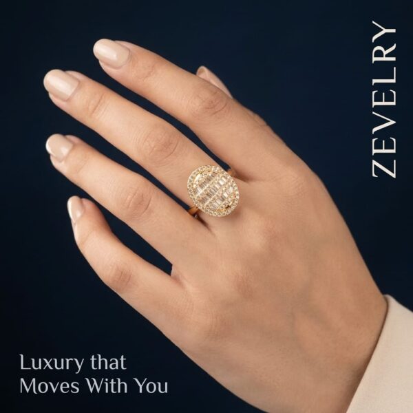 Aurelius Crest Ring – Luxury Gold Adjustable Zircon Statement Ring for Women ZEVELRY MW Aurelius Crest Ring – Luxury Gold Adjustable Zircon Statement Ring for Women ZEVELRY