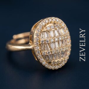 Aurelius Crest Ring – Luxury Gold Adjustable Zircon Statement Ring for Women ZEVELRY Main Aurelius Crest Ring – Luxury Gold Adjustable Zircon Statement Ring for Women ZEVELRY