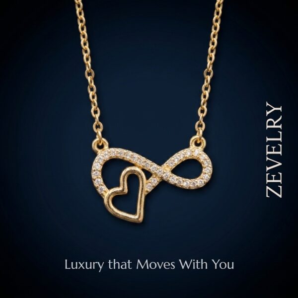 Gold Infinity Heart Pendant Elegant Zircon Pendant Necklace ZEVELRY MAin Gold Infinity Heart Pendant Elegant Zircon Pendant Necklace ZEVELRY