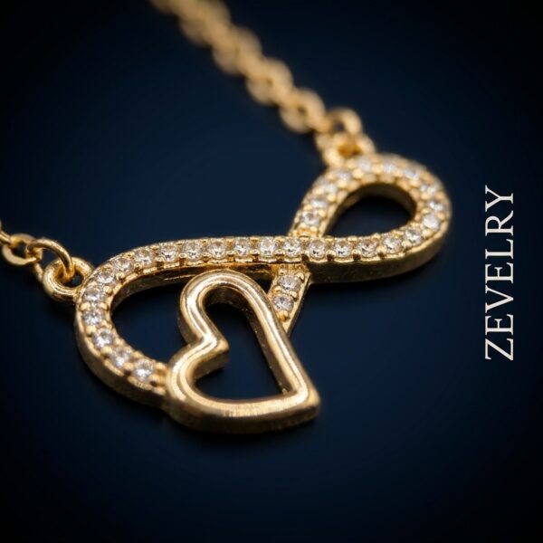Gold Infinity Heart Pendant Elegant Zircon Pendant Necklace ZEVELRY Main2 Gold Infinity Heart Pendant Elegant Zircon Pendant Necklace ZEVELRY