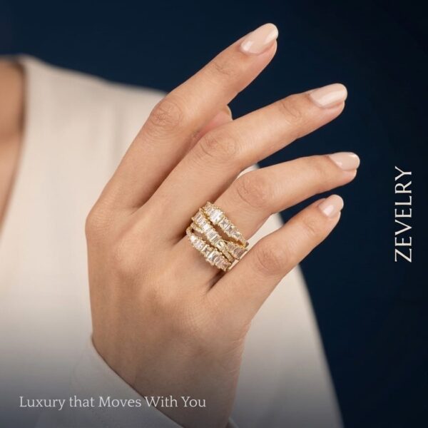 Gold Princess Cut Zircon Ring for Women Imperia Radiance Ring ZEVELRY MW Gold Princess Cut Zircon Ring for Women Imperia Radiance Ring ZEVELRY Main