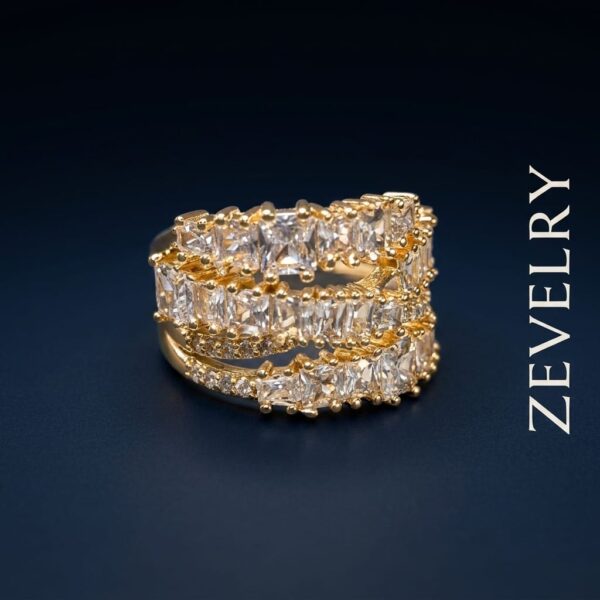 Gold Princess Cut Zircon Ring for Women Imperia Radiance Ring ZEVELRY Main Gold Princess Cut Zircon Ring for Women Imperia Radiance Ring ZEVELRY Main