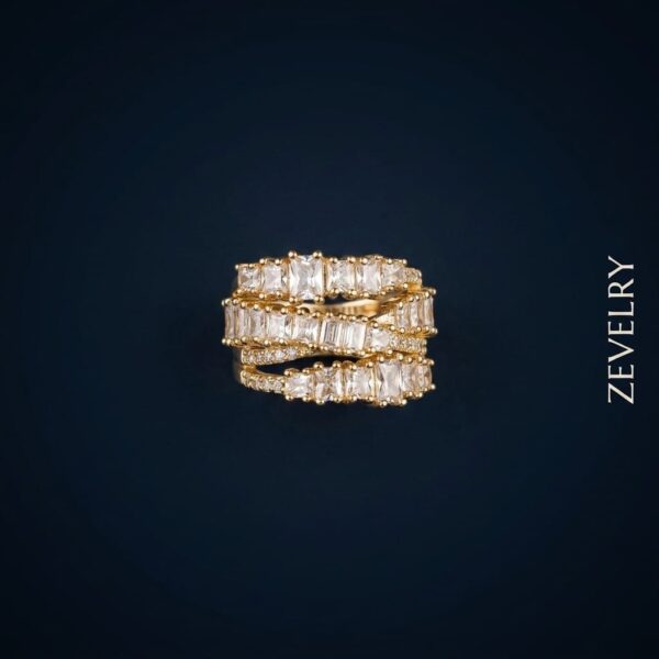Gold Princess Cut Zircon Ring for Women Imperia Radiance Ring ZEVELRY Top Gold Princess Cut Zircon Ring for Women Imperia Radiance Ring ZEVELRY Main