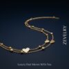 Gold Stainless Steel Bracelet – Élan Amour Heart Bracelet ZEVELRY Main 2 Gold Stainless Steel Bracelet – Élan Amour Heart Bracelet ZEVELRY