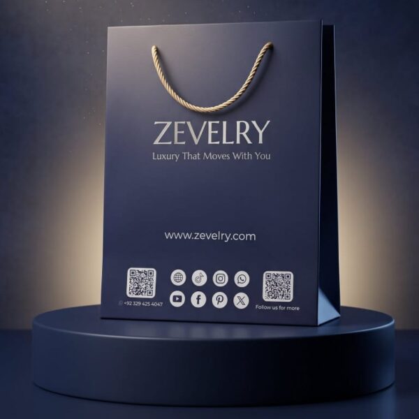 Luxury Jewellery Shopping Bag Premium ZEVELRY Gift Packaging Blue Bg Luxury Jewellery Shopping Bag Premium ZEVELRY Gift Packaging