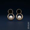 Noir Pearl Drop Earrings Premium Gold Pearl Earrings for Women ZEVELRY Main Noir Pearl Drop Earrings Premium Gold Pearl Earrings for Women ZEVELRY