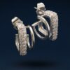 Silver Double Hoop Earrings for Women Luxury Zircon Earrings ZEVELRY Sec Silver Double Hoop Earrings for Women Luxury Zircon Earrings ZEVELRY