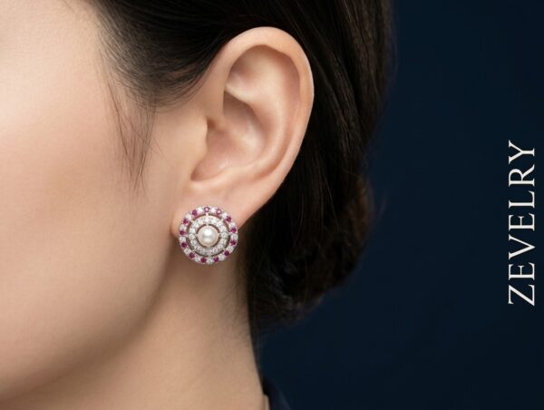 Silver Pearl Stud Earrings for Women Luxury Zircon Halo Earrings MW ZEVELRY Silver-Pearl-Stud-Earrings-for-Women-Luxury-Zircon-Halo-Earrings-ZEVELR