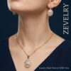 ZEVELRY Aurevine Radiance Gold Pendant Set with Cubic Zirconia for Women MW ZEVELRY Aurevine Radiance Gold Pendant Set with Cubic Zirconia for Women