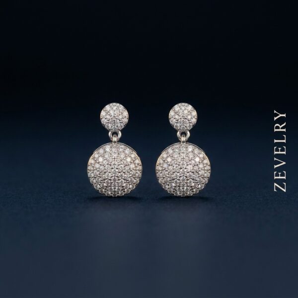 ZEVELRY Elowen Drop Earrings for Women Premium Silver Pavé Luxury Earrings Main ZEVELRY Elowen Drop Earrings for Women Premium Silver Pavé Luxury Earrings