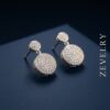 ZEVELRY Elowen Drop Earrings for Women Premium Silver Pavé Luxury Earrings Side ZEVELRY Elowen Drop Earrings for Women Premium Silver Pavé Luxury Earrings