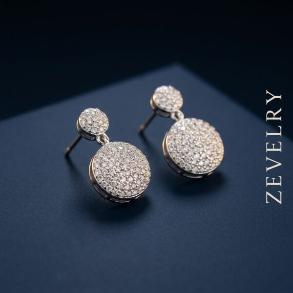 ZEVELRY Elowen Drop Earrings for Women Premium Silver Pavé Luxury Earrings Side ZEVELRY Elowen Drop Earrings for Women Premium Silver Pavé Luxury Earrings