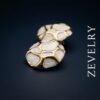 ZEVELRY Ivelle Mosaic White & Gold Stud Earrings for Women Premium Luxury Fashion Jewellery Side ZEVELRY Ivelle Mosaic White & Gold Stud Earrings for Women Premium Luxury Fashion Jewellery