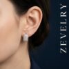 ZEVELRY Luna Radiance Pavé Silver Earrings for Women Premium Luxury Stud Earrings MW ZEVELRY Luna Radiance Pavé Silver Earrings for Women Premium Luxury Stud Earrings