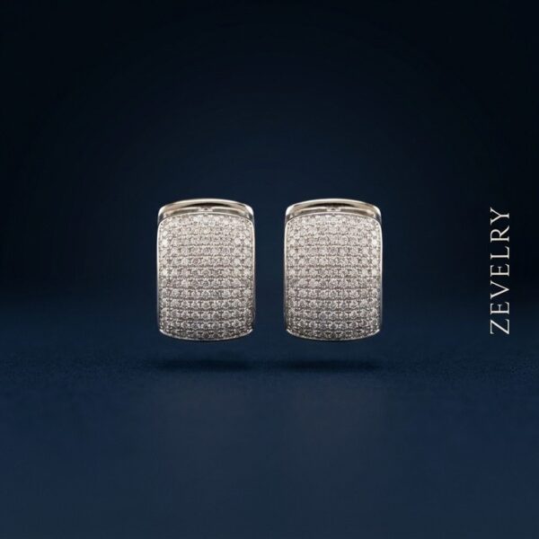 ZEVELRY Luna Radiance Pavé Silver Earrings for Women Premium Luxury Stud Earrings Main ZEVELRY Luna Radiance Pavé Silver Earrings for Women Premium Luxury Stud Earrings