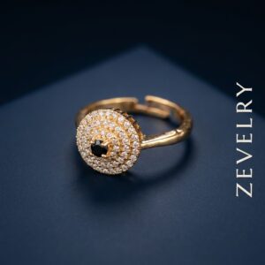 ZEVELRY Solenne Eclipse Ring – Adjustable Gold Ring with Black Stone for Women Main ZEVELRY Solenne Eclipse Ring – Adjustable Gold Ring with Black Stone for Women