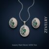 ZEVELRY Verdelume Silver Pendant Set with Bottle Green Stones for Women M1 ZEVELRY Verdelume Silver Pendant Set with Bottle Green Stones for Women